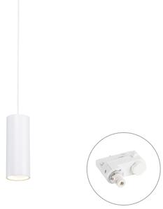 Design függőlámpa fehér színben, sínadapterrel, 3 fázisú - 3 fázisú Tubo