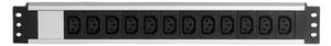 FORMRACK F082PR12C13 Elosztósor alumínium házban 12 C13 aljzat 19" (Schuko)