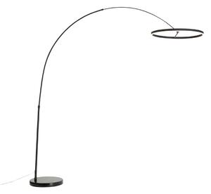 Design íves állólámpa fekete, LED-del, 3 lépésben dimmelhető - Anello