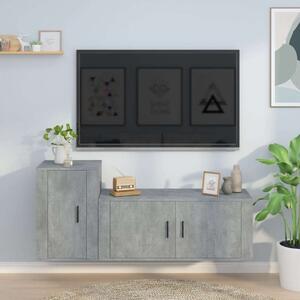 Falra Szerelhető TV Szekrény Szett - Betonszürke - 2 részes