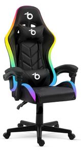 Delight BMD1115BK RGB Gamer Szék Fekete LED Világítással