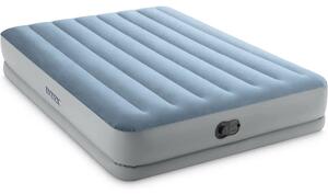 Felfújható vendégágy, Intex Queen Dura-Beam középmagas komfort matrac, 152 x 203 x 36 cm, világoskék, kétszemélyes, szálas belső szerkezettel, puha felülettel, beépített USB-s elektromos pumpával (64159)