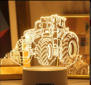 3D LED gyereklámpa traktor éjjeli lámpa, asztali lámpa