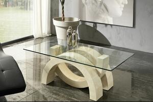 OLIMPYA kő design dohányzóasztal beige/szürke