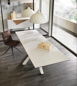 CERAMICA X kerámia lapos bővíthető design étkezőasztal - márvány/beige/szürke márvány/szürke