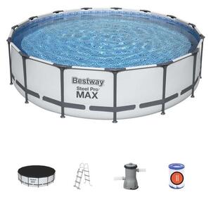 Bestway 56488 fémvázas medence steel pro max 457x107 cm,vízforgatóval, szűrővel, alátétel, létrával (8050077)