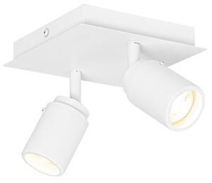 Okos fürdőszobai spotlámpa fehér négyzet alakú 2-lámpás IP44 2 Wifi GU10 50mm-es izzóval - Ducha