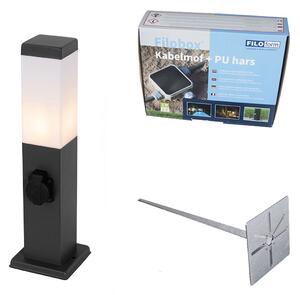 Kültéri lámpa sötétszürke 45 cm foglalattal IP44 - Malios