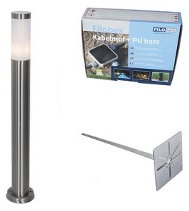 Modern kültéri kút lámpa acélból opállal 80 cm IP44 - Rox