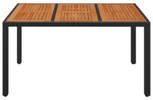 VidaXL fekete polyrattan falapos kerti asztal 150 x 90 x 75 cm