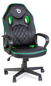 BeMaDa Gamer szék fekete-zöld 110 kg terhelhetőséggel