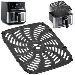 Rácsos tálca Berdsen BD-655 és BD-662 típusú Air Fryer forrólevegős sütőhöz, rozsdamentes, tapadásmentes, 24 x 22,5 cm