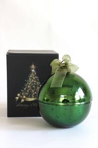 Zöld illatos gyertya Karácsonyi gömb 13cm
