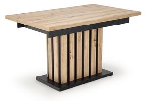 Asztal Houston 1613, Artisan tölgy, Fekete, 76x90x160cm, Hosszabbíthatóság, Laminált forgácslap