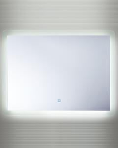 Ezüst falitükör beépített LED világítással 80 x 60 cm CORROY