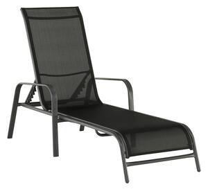 KONDELA Állítható kerti szék, fekete/szürke, ATREO