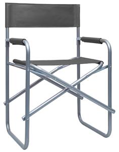 VidaXL 2 db szürke acél rendezői szék