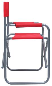 VidaXL 2 db piros acél rendezői szék
