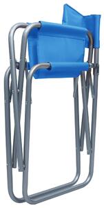 VidaXL 2 db kék acél rendezői szék