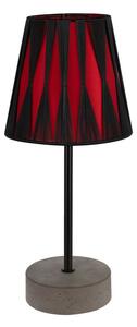 Aldabra Mila asztali lámpa E14-es foglalat, 1 izzós, 25W szürke-fekete-piros