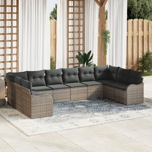 Kerti Kanapé Szett Szürke 344 x 177,5 x 85 cm polirattan