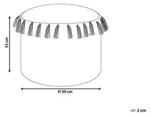 Bézs fonott puff ⌀ 50 cm PIRAK