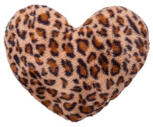 HEART szív alakú párna, leopárd 40 x 30 cm