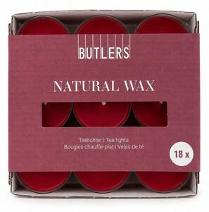 NATURAL WAX mécses 18db, sötétpiros