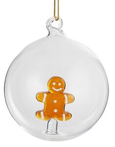 HANG ON üveg karácsonyfadísz Ø 9cm ,mézeskalács figura