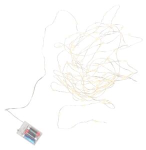 STAR LIGHTS LED égősor USB kábellel, ezüstdrót-csillagok 100 égővel