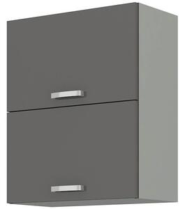 Felső konyhaszekrény Gonir 60 GU 72 2F (szürke + szürke)