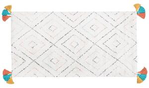 Fehér hosszú szálú szőnyeg 80 x 150 cm KARTAL