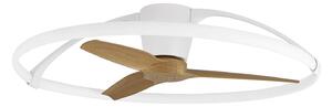 Nepal intelligens LED mennyezeti ventilátor, fehér/bükk, DC – Mantra Mantra Iluminación, Nepal, dimmable, Fa, Nappali, Fém, Modern