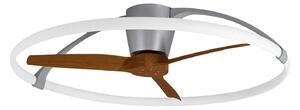 Nepal intelligens LED mennyezeti ventilátor, ezüst/diófa – Mantra Mantra Iluminación, Nepal, dimmable, Fa, Nappali, Fém, Modern