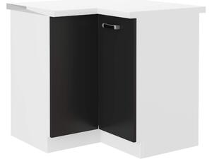 Sarok alsó konyhaszekrény Oran 89 x 89 DN 1F BB (fehér + fekete). 1033036