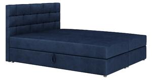 Z0ND0 Franciaágy Boxspring 180x200 cm Waller (sötétkék) (ágyráccsal és matraccal). 1007734