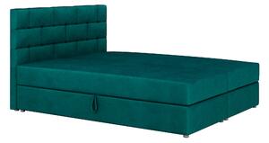Z0ND0 Franciaágy Boxspring 160x200 cm Waller (sötétzöld) (ágyráccsal és matraccal). 1007730