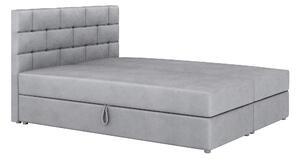 Z0ND0 Franciaágy Boxspring 140x200 cm Waller (ágyráccsal és matraccal) (szürke). 1007722