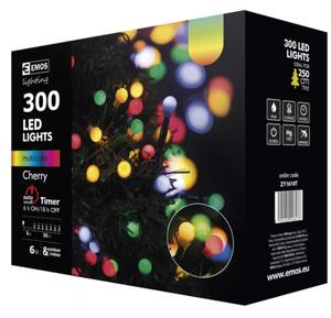 Led fényfüzér , beltéri/kültéri , cherry , 300 led , 30 m , RGB , időzítős , IP44