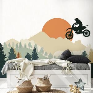 Tapéta motokrossz ugrás a hegyekben