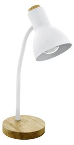 LED lámpa , asztali , E27 , acél , fa , fehér, barna , EGLO , VERADAL , 98832