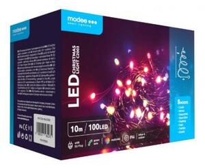 Led fényfüzér , beltéri/kültéri , RGB , 100 LED , 10 m , IP44 , Modee