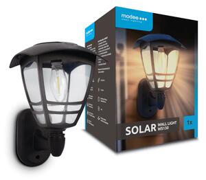 LED lámpatest , fali , napelemes , filament , meleg fehér , IP44 , Modee
