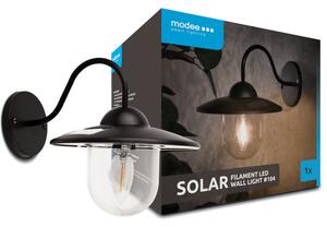 LED lámpatest , fali , napelemes , filament , meleg fehér , kültéri , fekete , IP44 , Modee