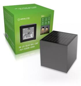 LED lámpatest , oldalfali , 3W , napelemes , mikrohullámú szenzorral , természetes fehér , IP44 , Asalite