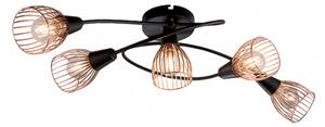 LED lámpa , mennyezeti , 5 x E14 , fém , fekete , AMBIX
