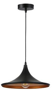 LED lámpa , függeszték , mennyezeti , fekete , arany , 23cm , E27 foglalattal , Mezo