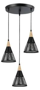 LED lámpa , 3-as függeszték , mennyezeti , fekete , arany , 3xE27 , Hira