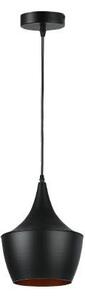 LED lámpa , függeszték , mennyezeti , fekete , arany , 23cm , E27 foglalattal , Karo