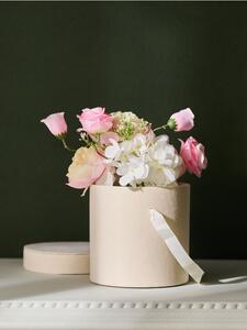Sinsay - Kerek dekoratív flower box fogantyúval - krémszínű